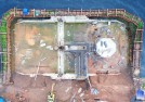 Đập dâng giữ nước sông Tô Lịch đang thành hình